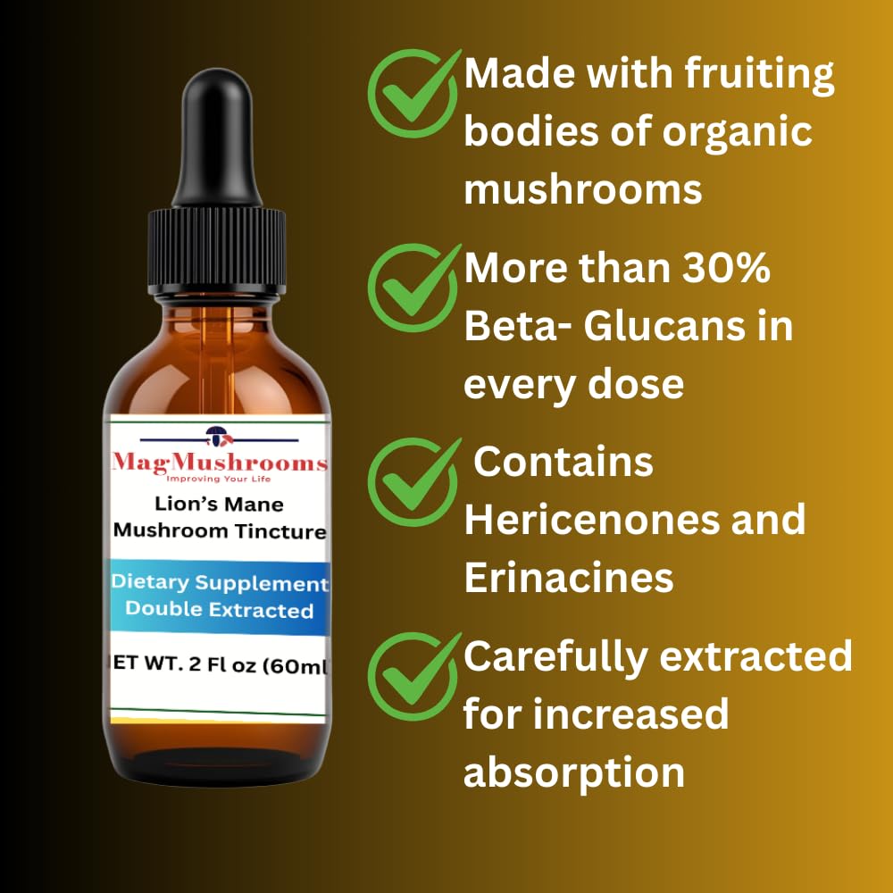 Mag Mushrooms Lion's Mane tincture blends easily into coffee or smoothie