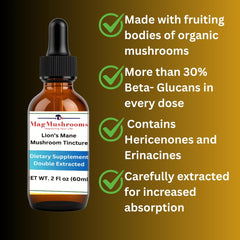 Mag Mushrooms Lion's Mane tincture blends easily into coffee or smoothie