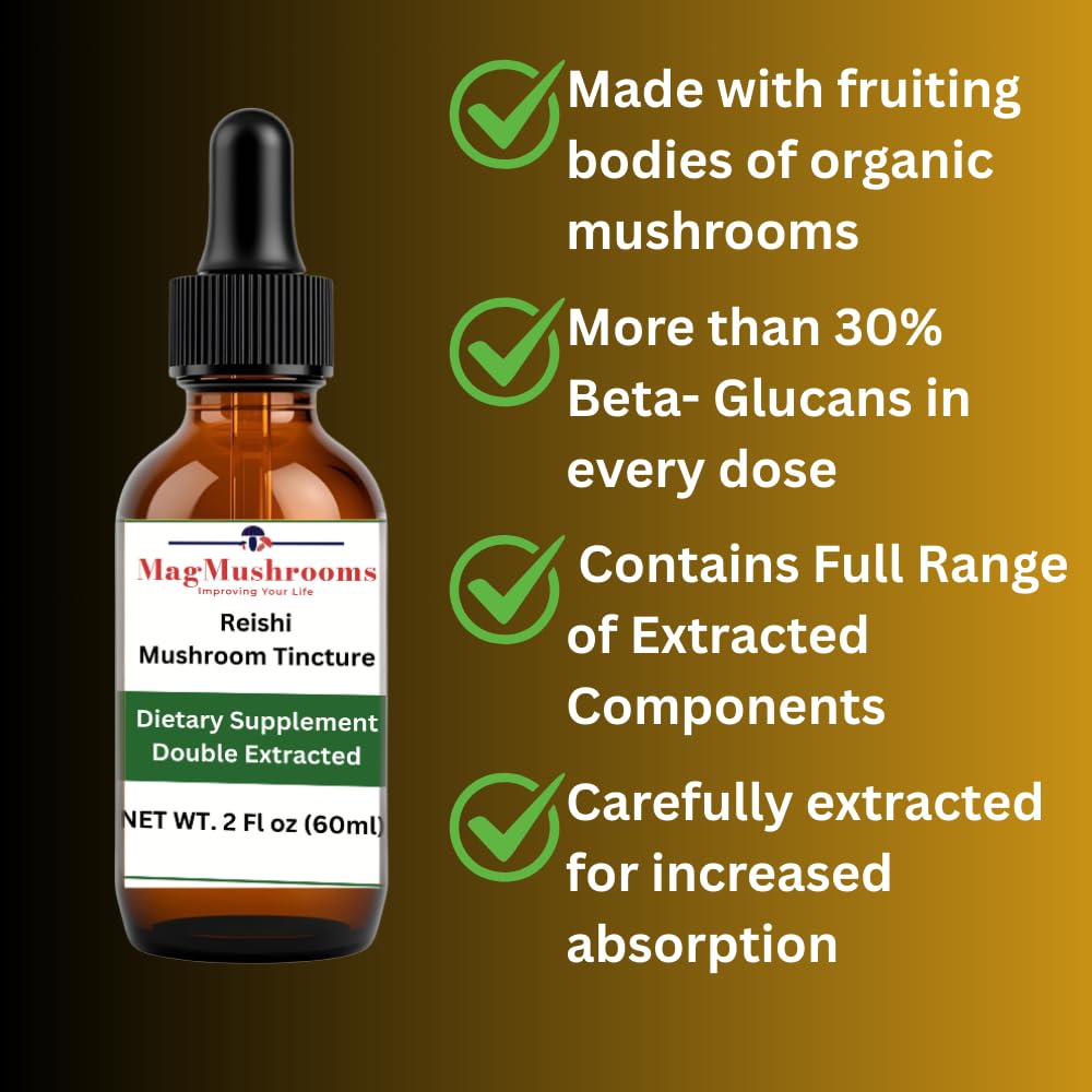 Mag Mushrooms Reishi fruiting bodies close-up used in tincture