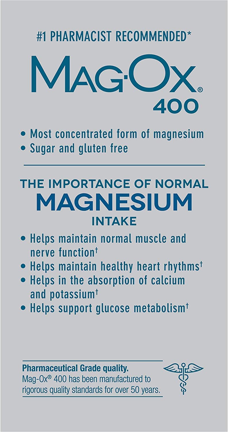 Mag-Ox 400 four-pack bottles for extended supply.