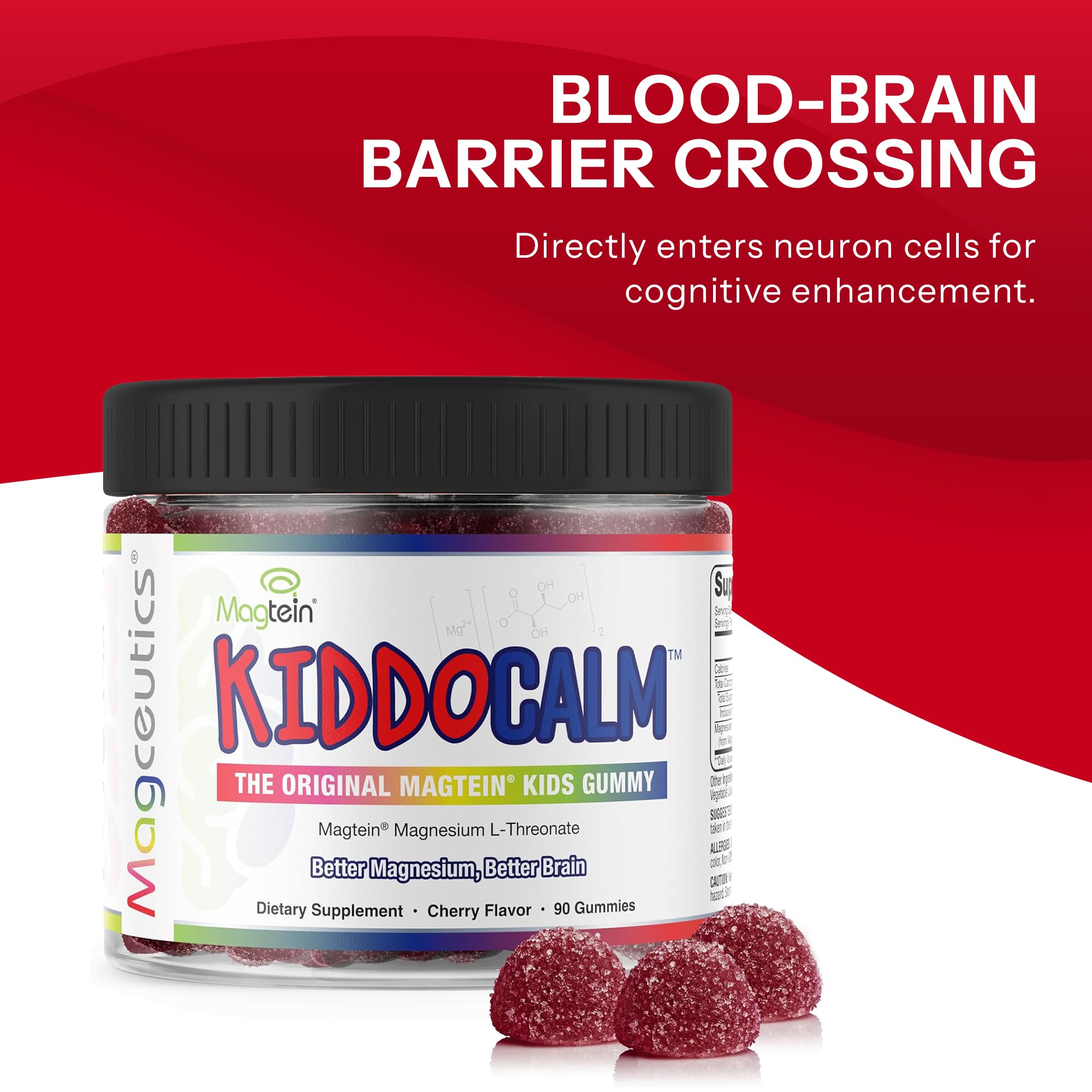 Child-hand holding KiddoCalm gummies in a serving context.