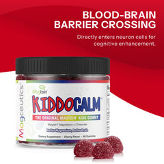 Child-hand holding KiddoCalm gummies in a serving context.