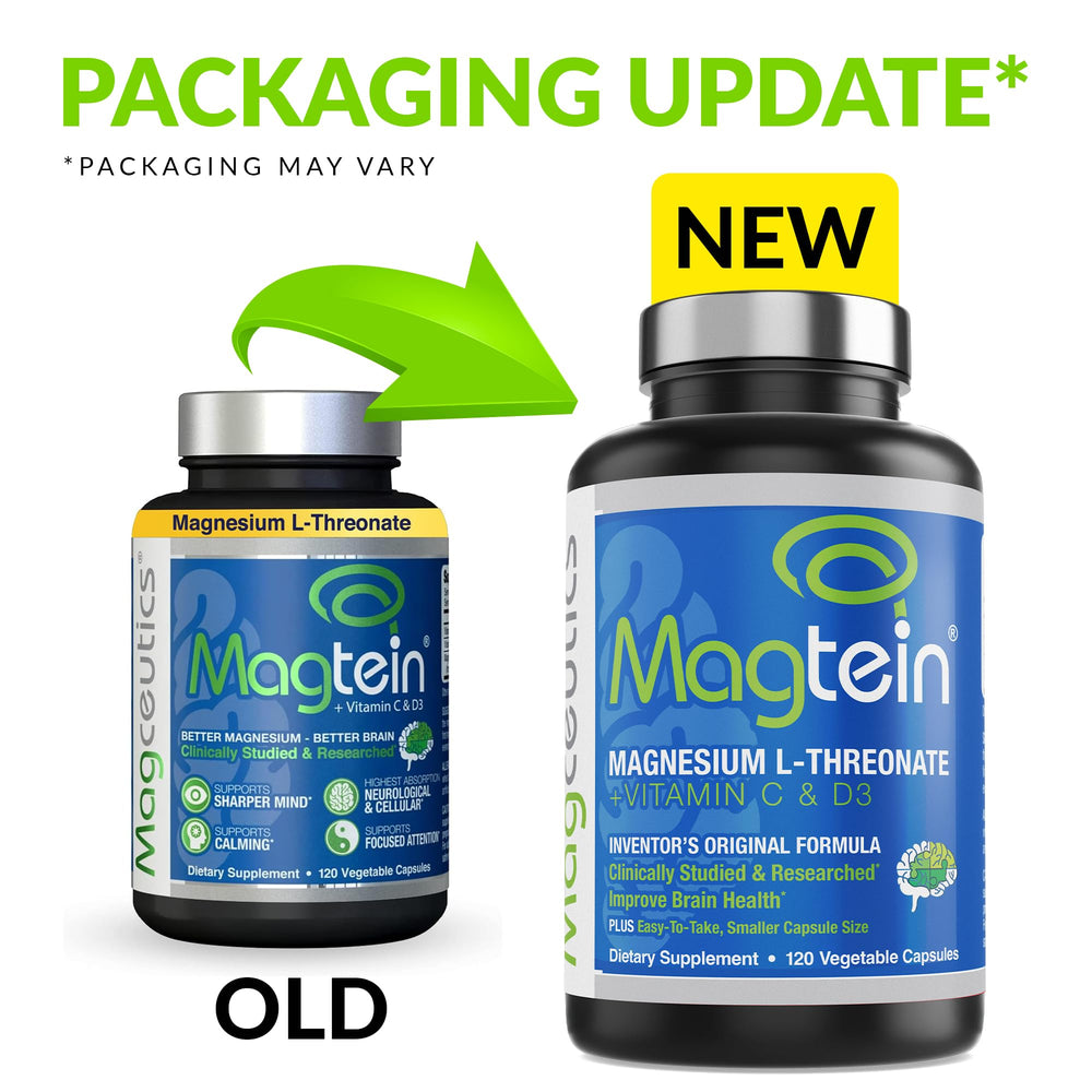 Magceutics Magtein capsules shown from the side for easy swallowing.