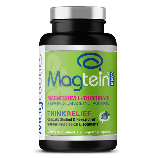 Magceutics MagteinPRO bottle with capsules ready for daily cognitive support