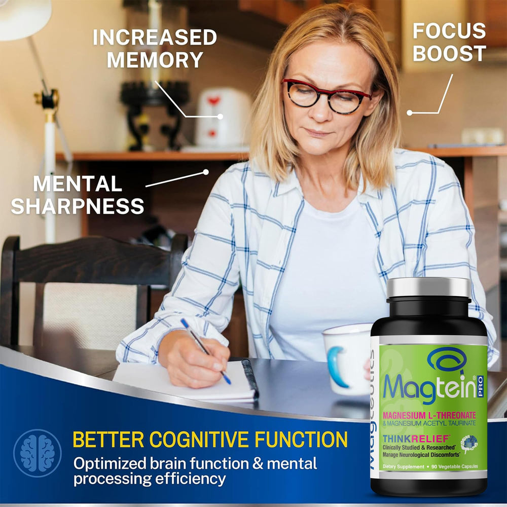 MagteinPRO label highlighting patented brain absorption formula