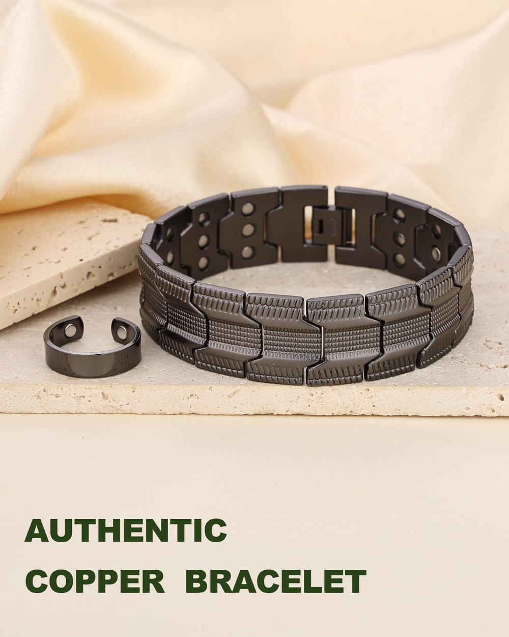 MagEnergy copper bracelet packaging and brand label conveys quality