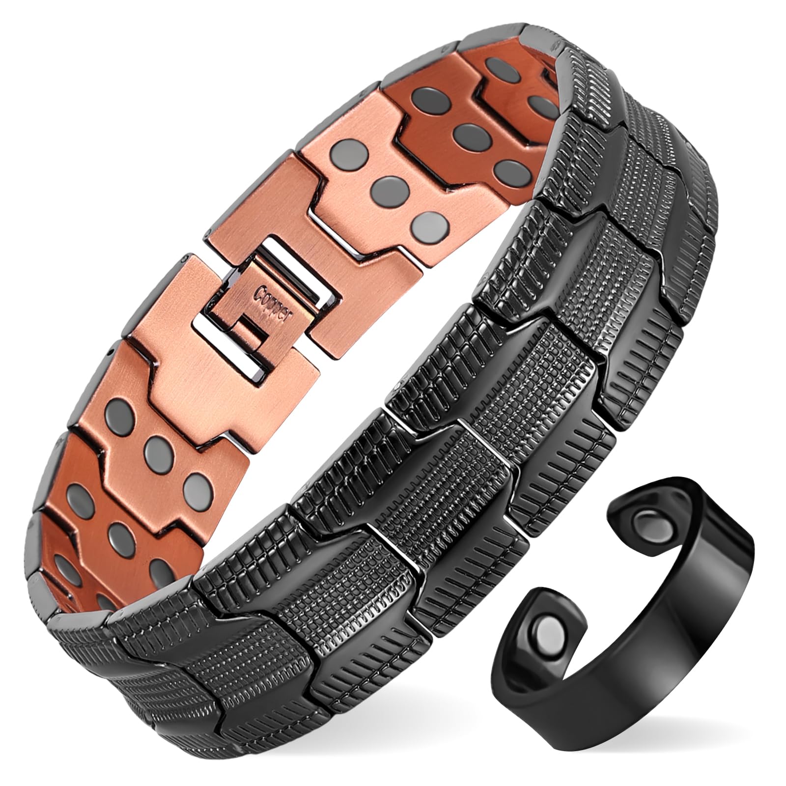 MagEnergy copper bracelet for men in everyday wear with hypoallergenic copper.