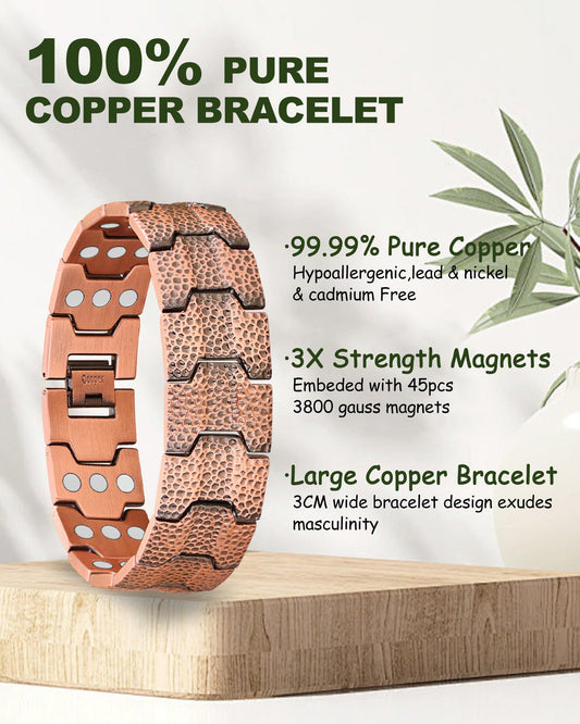 MagEnergy three magnet rows bracelet for balanced placement