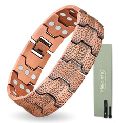 MagEnergy copper bracelet for men with hammered design for daily wear