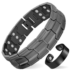 MagEnergy copper magnetic bracelet for men in front view emphasizing everyday comfort and style