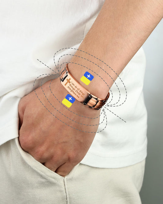 MagEnergy magnetic bracelet featuring neodymium magnets for balanced wear.