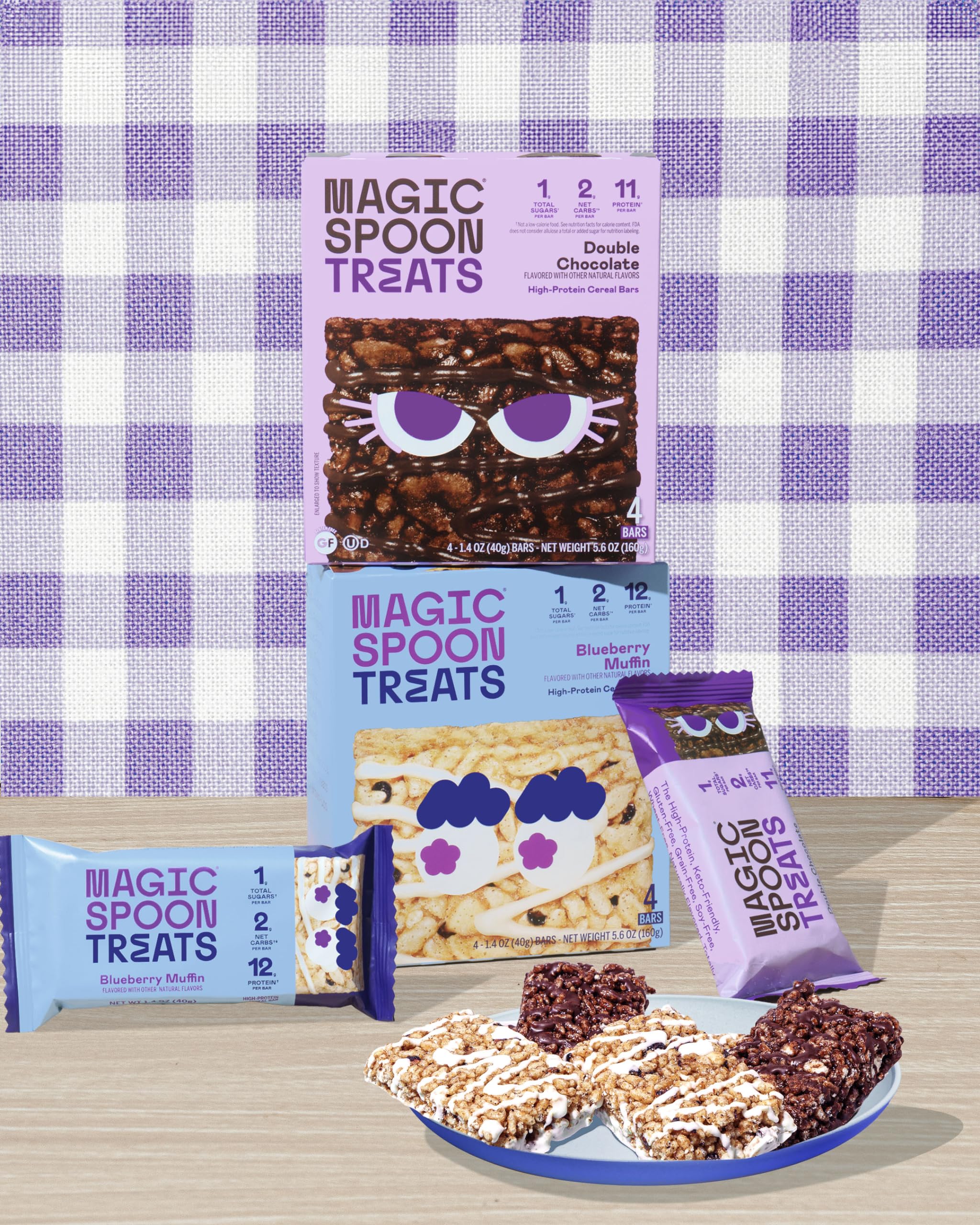 Magic Spoon Treats chocolate-peanut-butter-bar-closeup: nutty aroma and 1g sugar per serving inspiration for snacks.