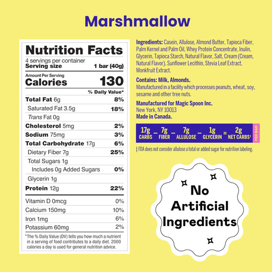 Magic Spoon Treats marshmallow bar interior shows creamy center with crisp shell.