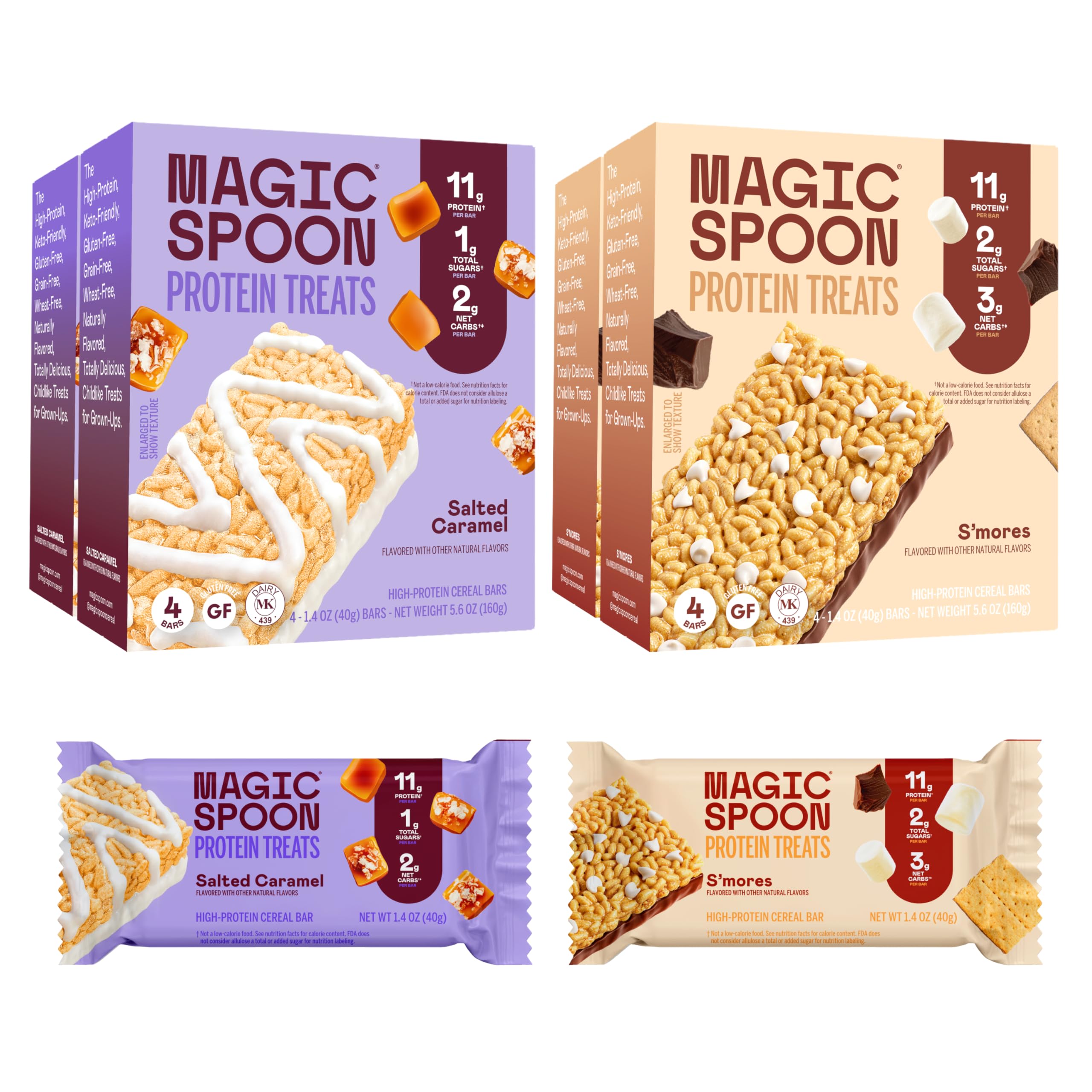 Magic Spoon Treats salted caramel bar pack offers high protein for on-the-go fueling.