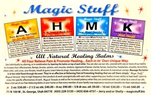 Magic Stuff A after-workout relief cools overheated muscles.