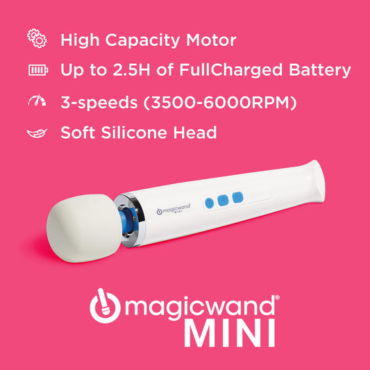 Hitachi Magic Wand Mini vibrator head close-up with soft silicone for smooth massage.