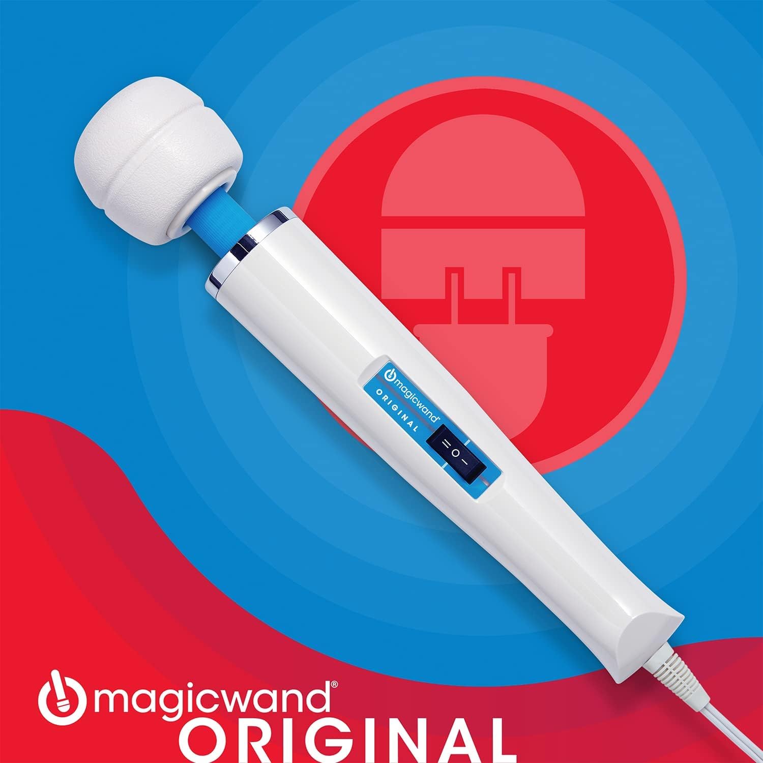 Magic Wand Original Massager side view showing dual-speed control and ergonomic handle