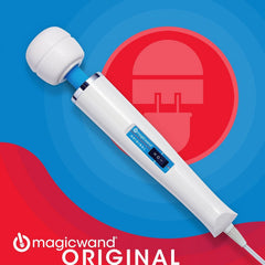 Magic Wand Original Massager side view showing dual-speed control and ergonomic handle