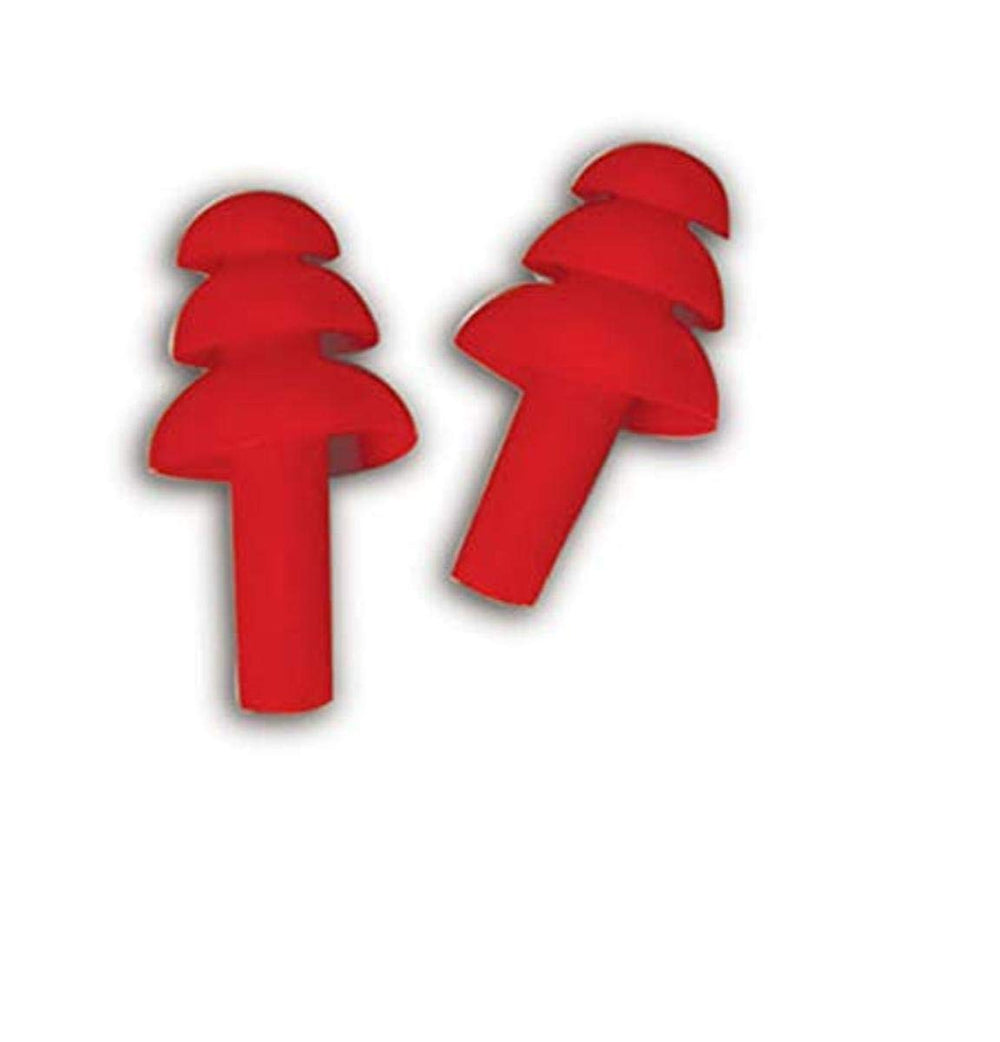 MAGID E2 reusable earplugs in red with triple-flange seal for comfortable all-day wear