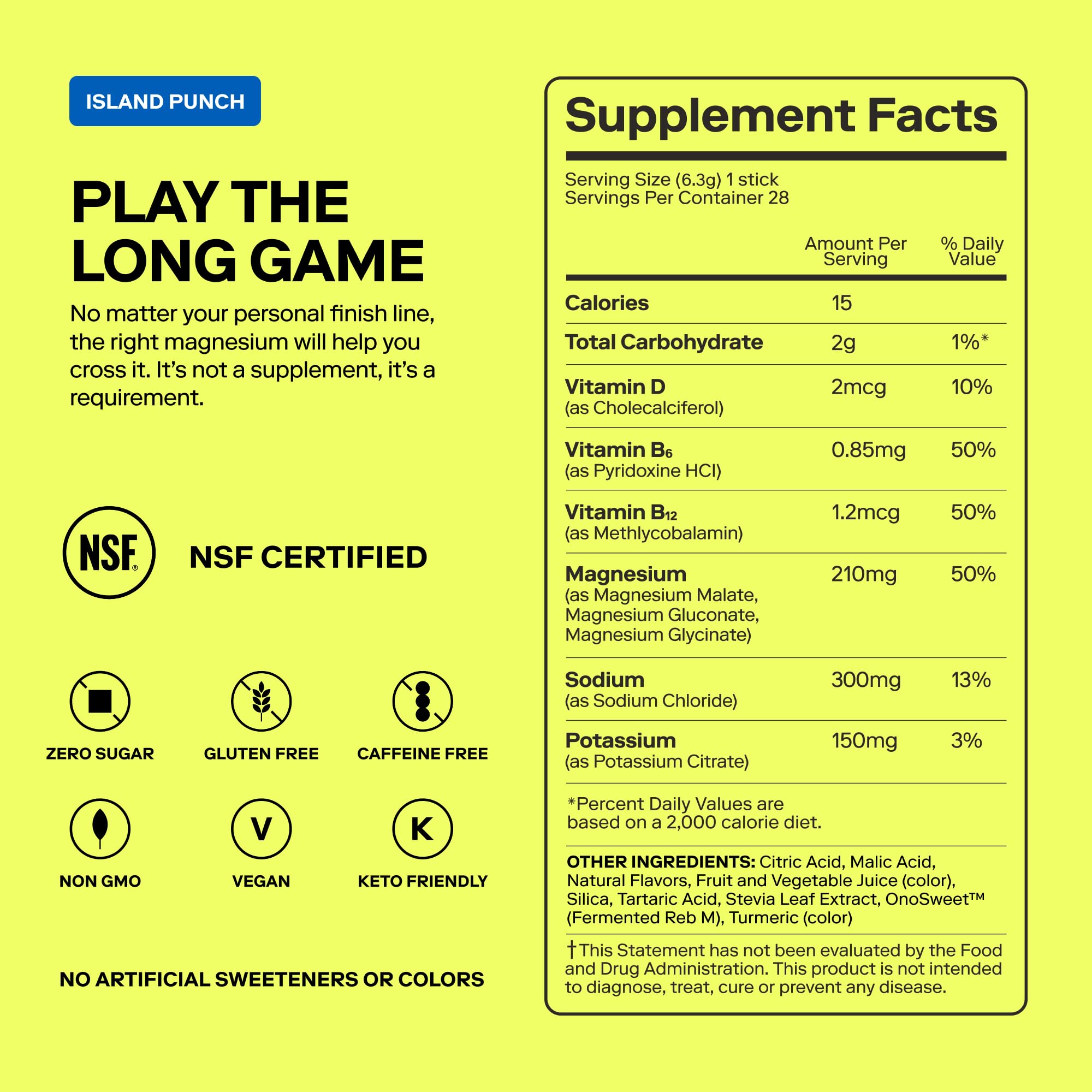 Sugar-free MAGNA Electrolytes Island Punch packaging emphasis.