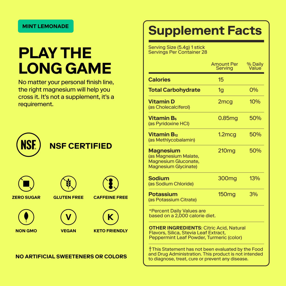 Label emphasizes zero sugar and vegan formula of Magna Electrolytes.