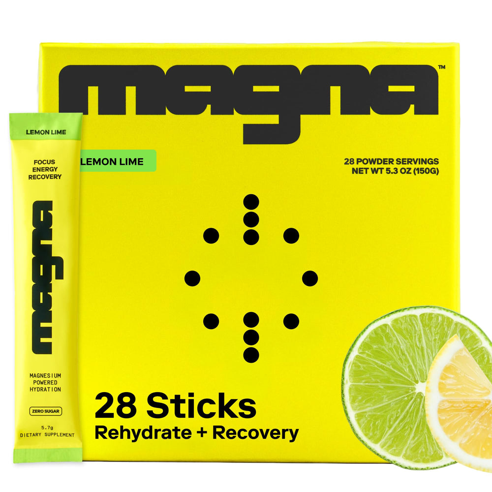 MAGNA electrolytes lemon lime packet ready to pour for daily hydration.