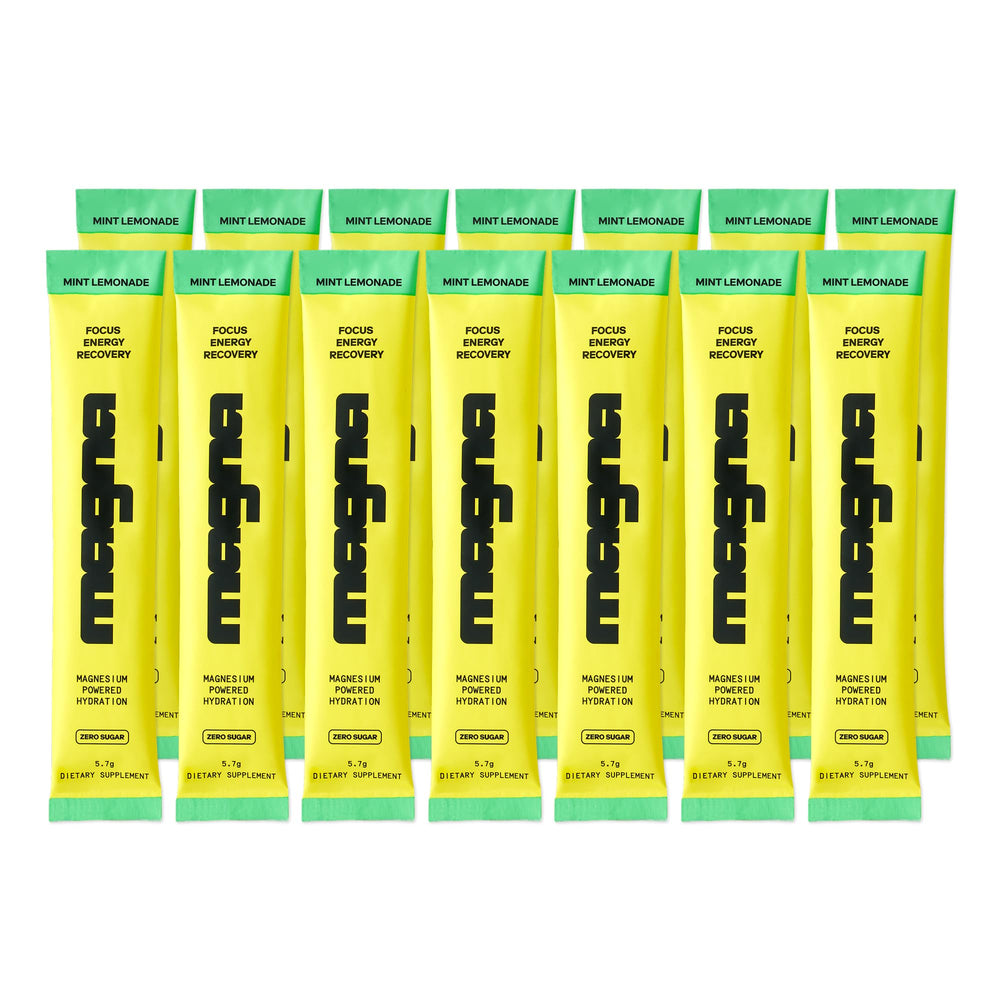 Magna Electrolytes Mint Lemonade packaging highlighting a sugar-free hydration option.