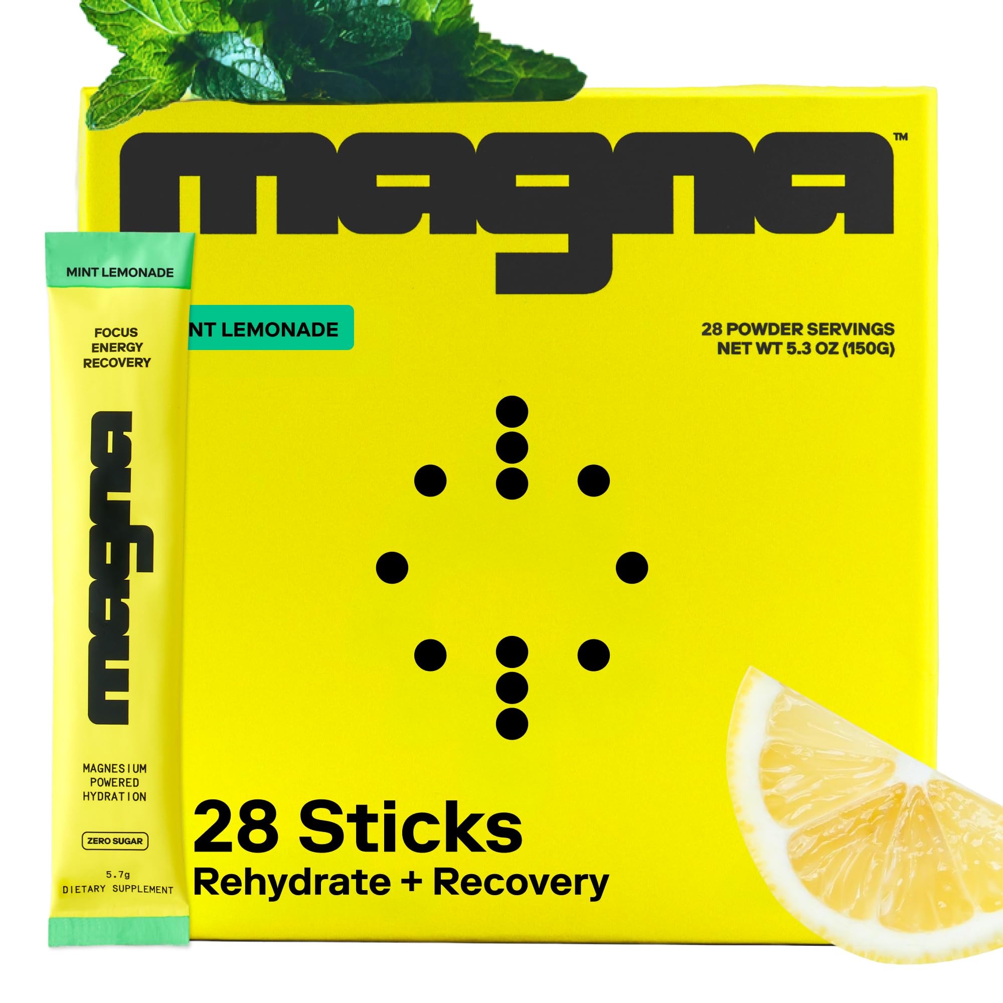 Magna Electrolytes powder tub front showing brand and hydration intent