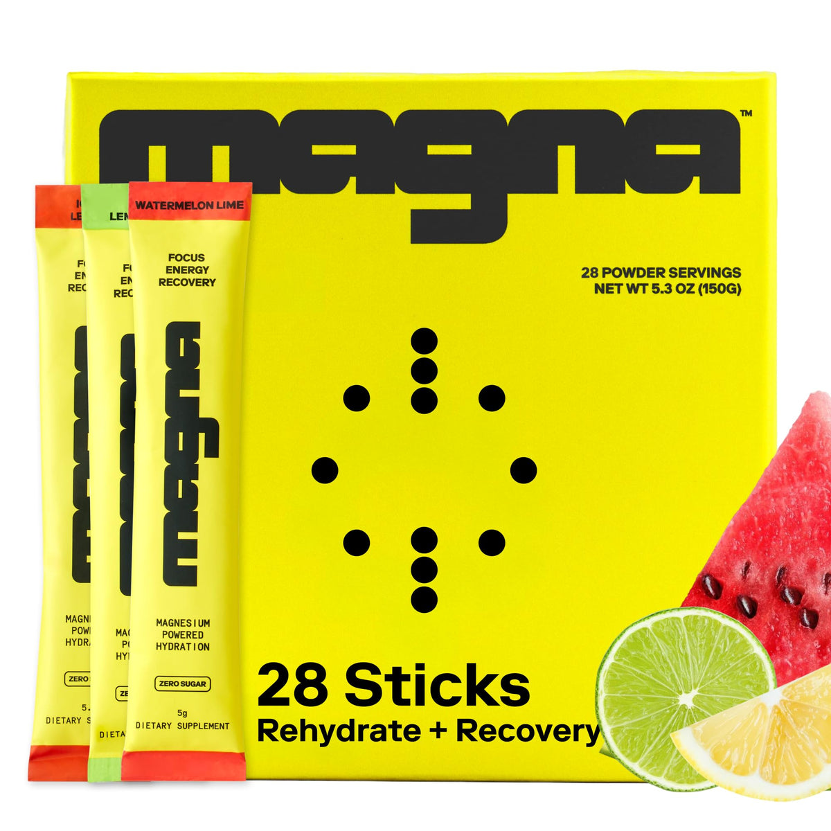 Magna Electrolytes Watermelon Lime powder dissolving in water for refreshing hydration.