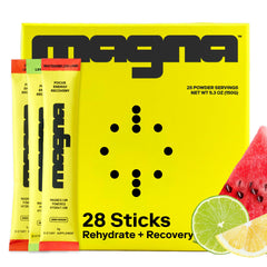 Magna Electrolytes Watermelon Lime powder dissolving in water for refreshing hydration.