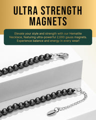 MagnetRX 74 hematite beads necklace offers generous density and texture