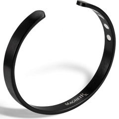 MagnetRX black magnetic bracelet on the wrist for everyday style and subtle support.