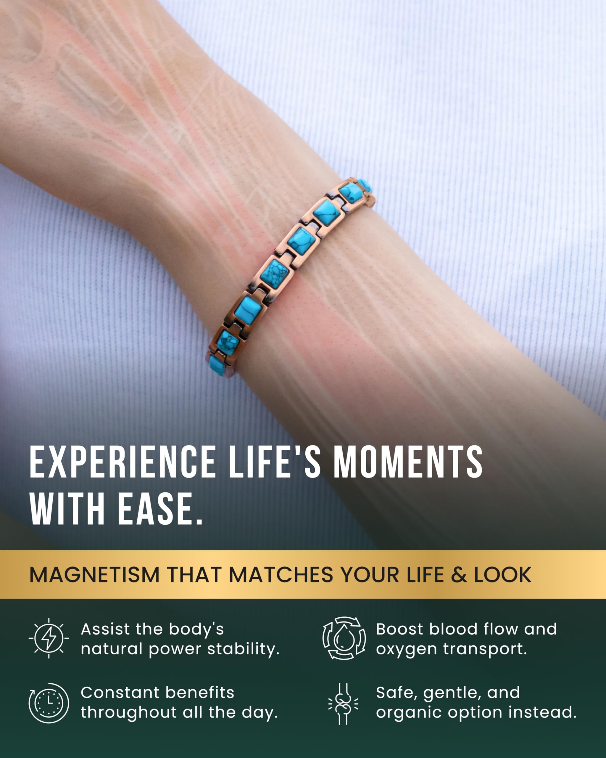 MagnetRX copper bracelet—adjustable fit for comfortable all-day wear.
