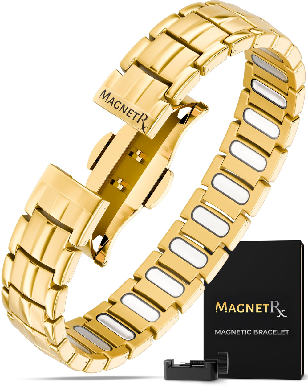 MagnetRX EllipseMAX close-up bracelet showing premium titanium durability