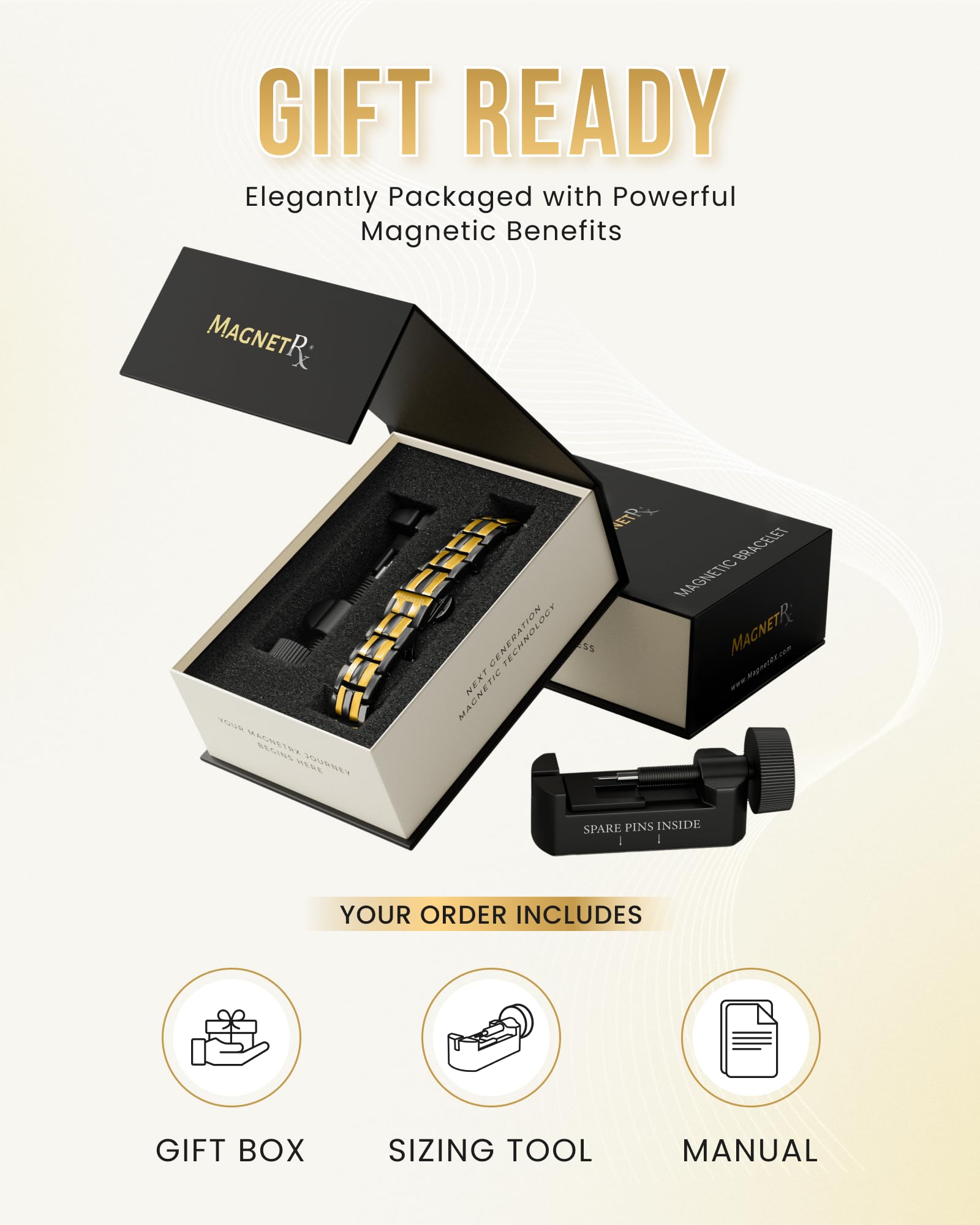 MagnetRX EllipseMAX premium titanium bracelet ready for gifting