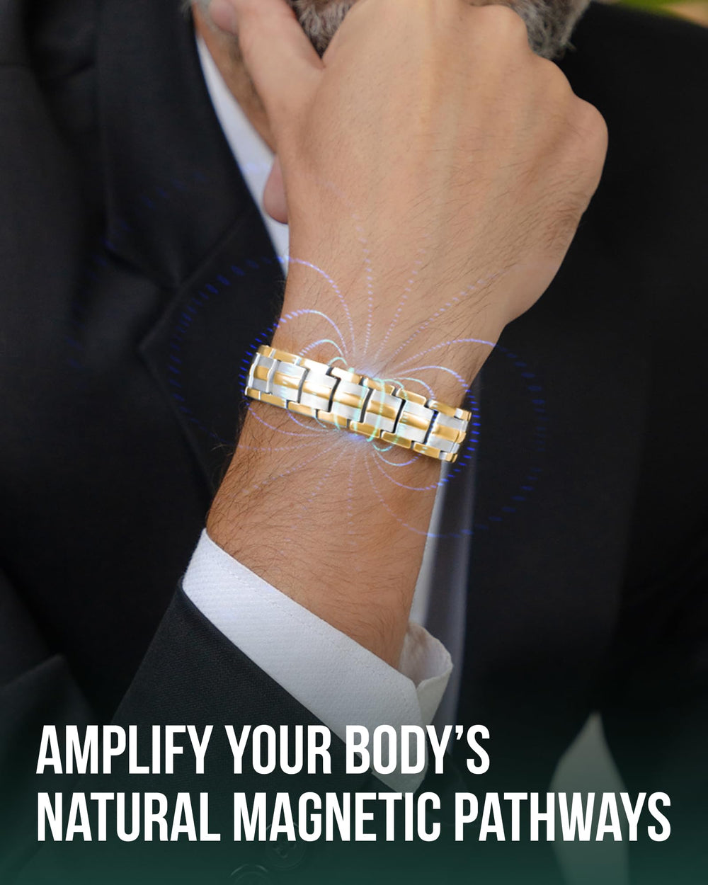 EllipseMAX titanium bracelet with butterfly clasp for secure wear.