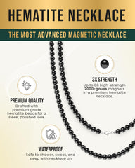 MagnetRX hematite necklace adjustable length to fit various outfits and occasions.