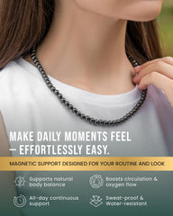 MagnetRX hematite necklace with stainless steel chain for lasting durability and everyday elegance.