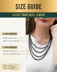 MagnetRX hematite necklace worn with denim showcasing versatile unisex styling.