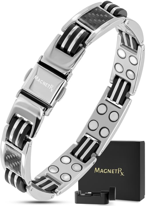 MagnetRX men bracelet with carbon fiber inlay highlights modern style and daily comfort