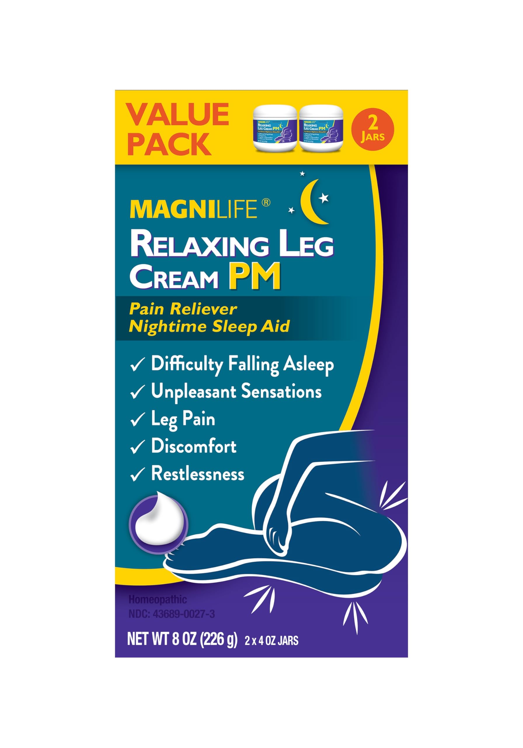 Illustration of magnesium and herbal ingredients in MagniLife cream.