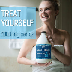 Magnum Solace magnesium oil applied to legs and feet as part of nightly routine