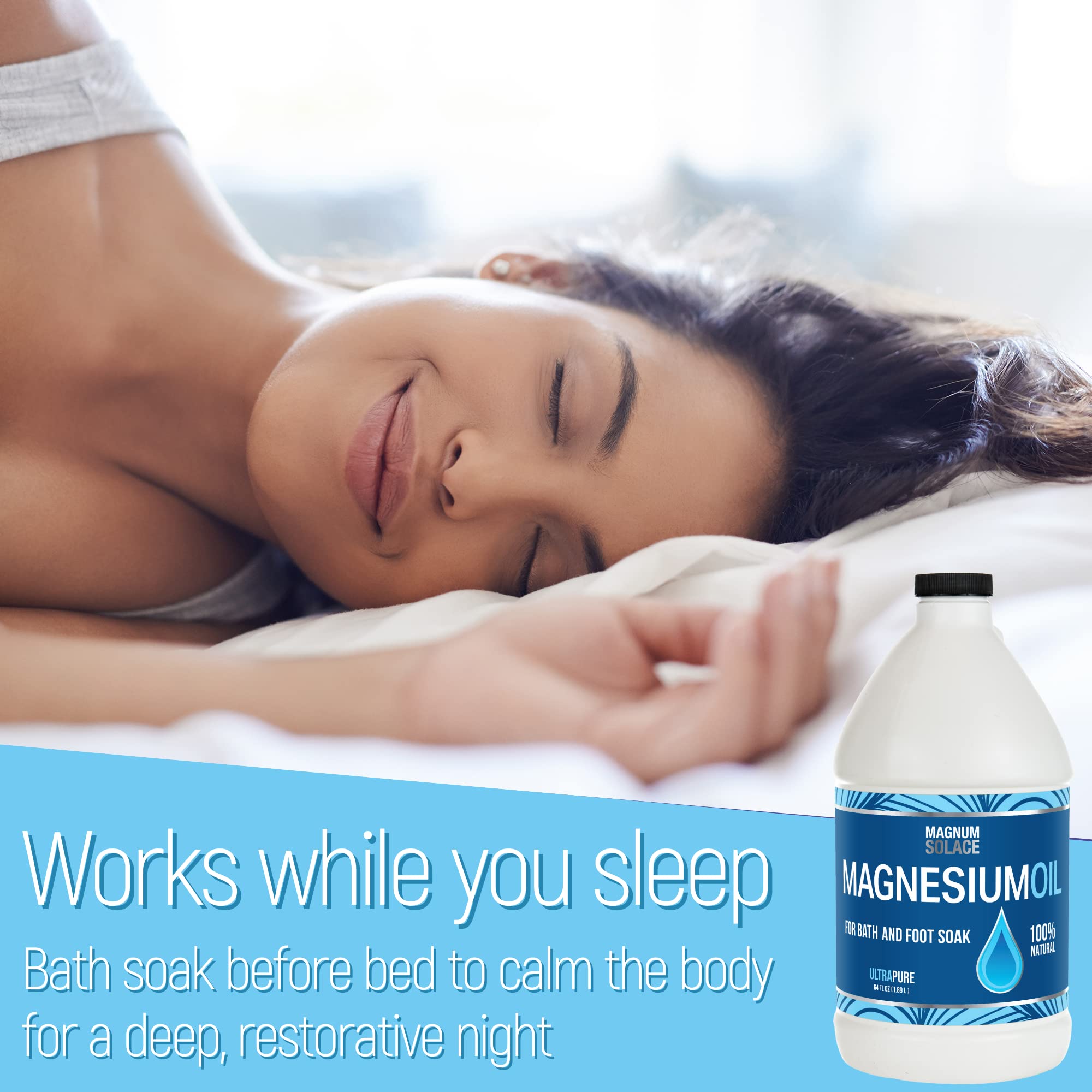 Spray nozzle of Magnum Solace magnesium oil for quick topical application