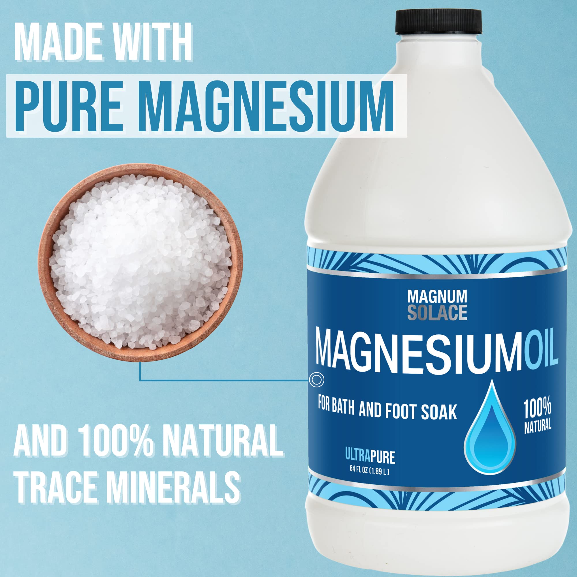 Skin contact with Magnum Solace magnesium oil showing rapid topical absorption