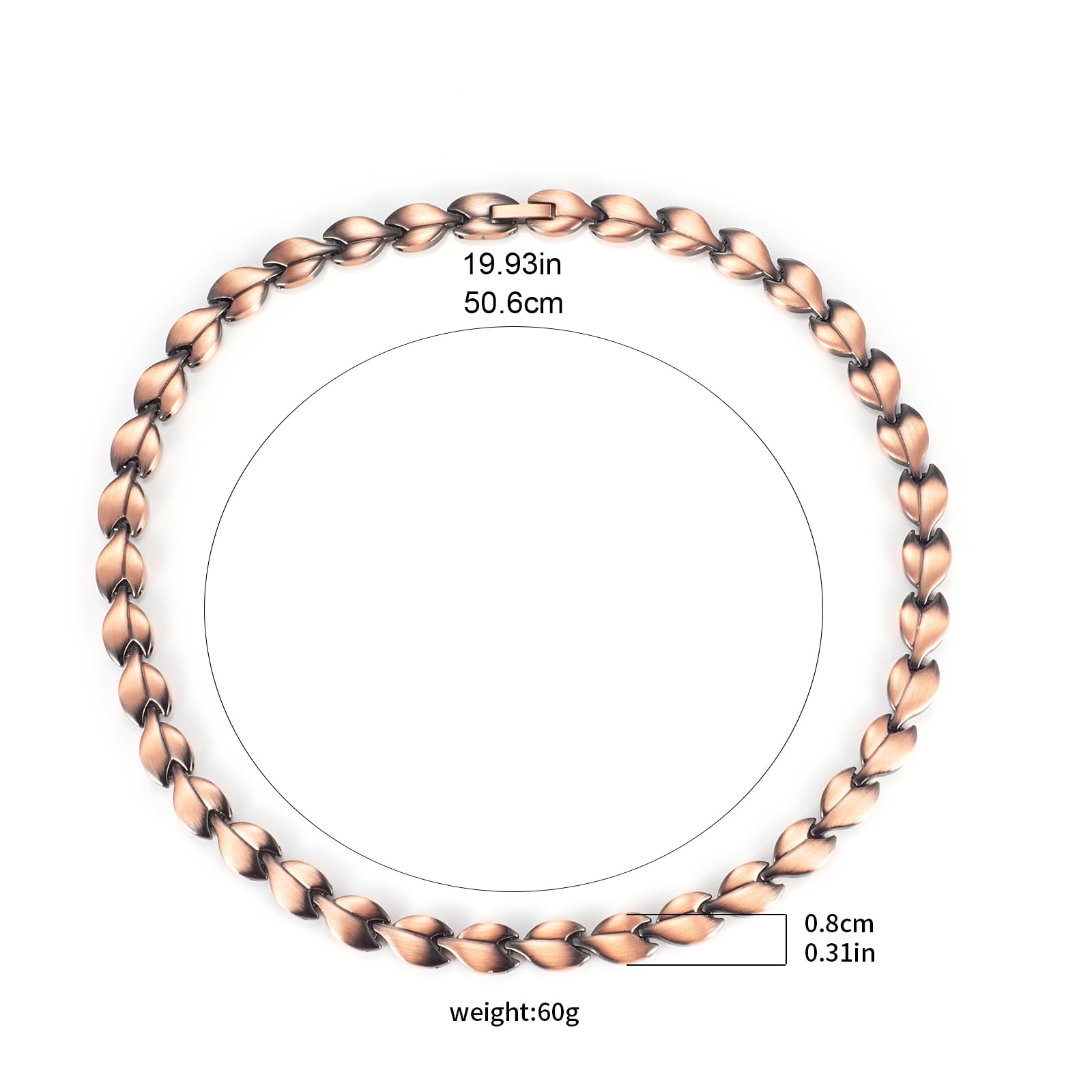 MagSølv copper magnetic necklace close-up highlights sleek style and everyday-wear appeal