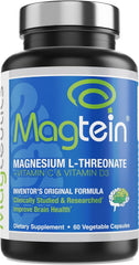 Magtein bottle-front packaging highlights brain health support for daily use.