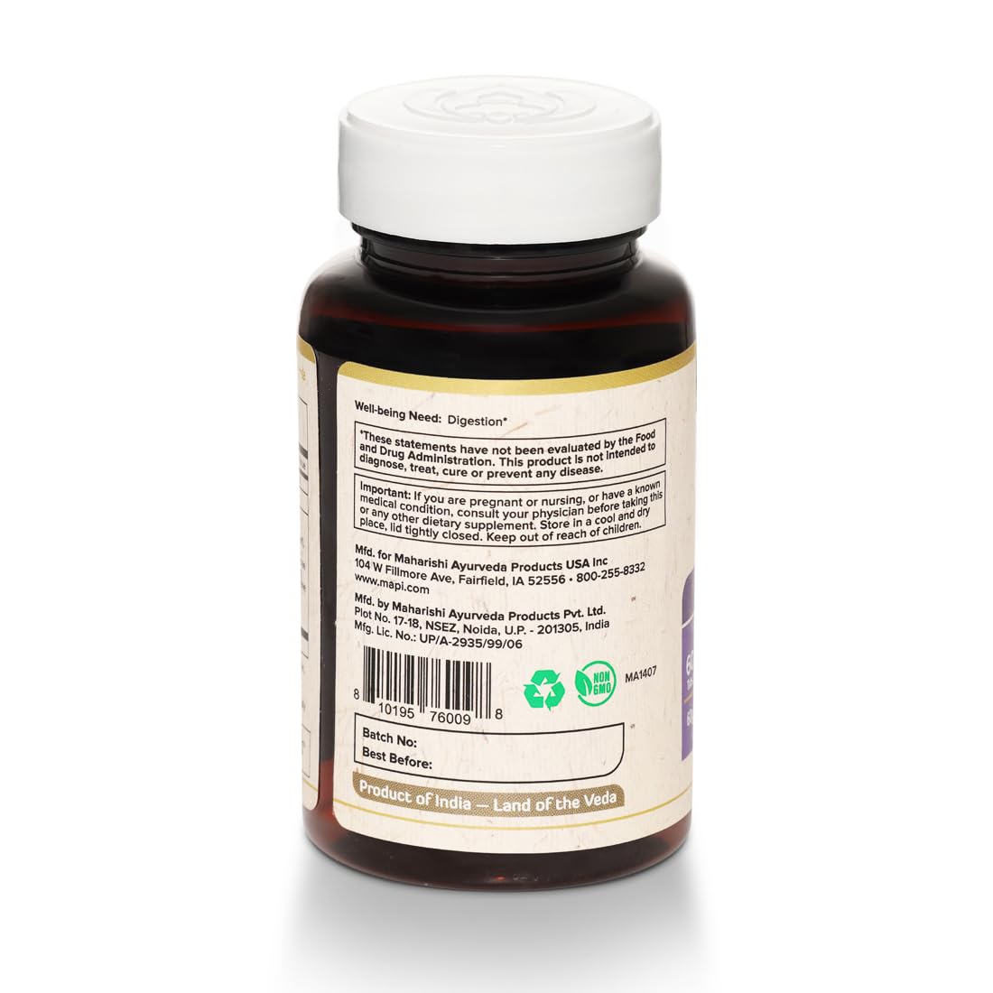 Close-up of Glucostat label highlighting quality sourcing and potency promises.