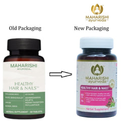 Maharishi Ayurveda Healthy Hair & Nails capsules closeup for daily nourishment