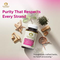 Maharishi Ayurveda Healthy Hair & Nails on shelf signaling holistic wellness