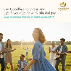 Maharishi Blissful Joy tablet close-up showing 1000 mg dose and capsule texture